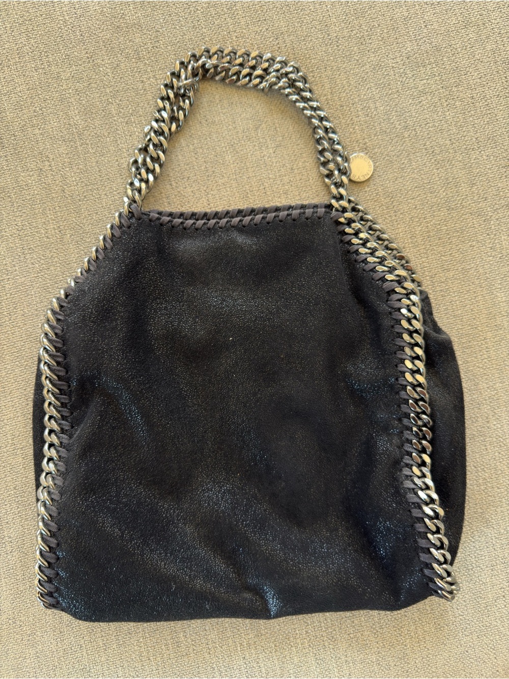 Stella McCartney Black Faux-Leather Shoulder Bag with Silver Chain - Picture 7 of 7